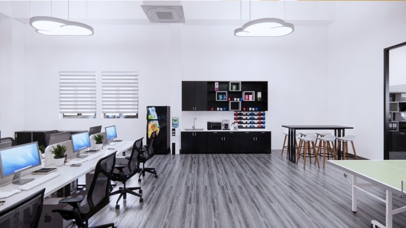 Thi Công Nội Thất Cần Thơ Trọn Gói: Toàn Cảnh Thiết Kế 3D Văn Phòng Khu F - Nhà Máy FVN 194 Khu chức năng văn phòng FVN 38