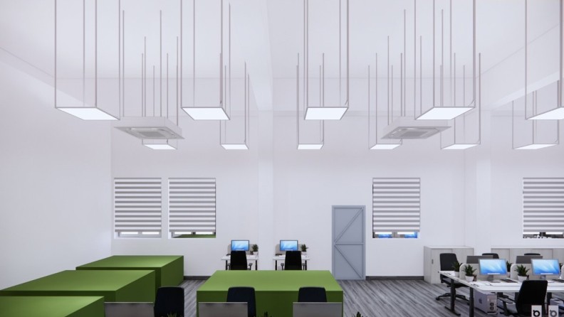 Thi Công Nội Thất Cần Thơ Trọn Gói: Toàn Cảnh Thiết Kế 3D Văn Phòng Khu F - Nhà Máy FVN 200 Khu chức năng văn phòng FVN 44
