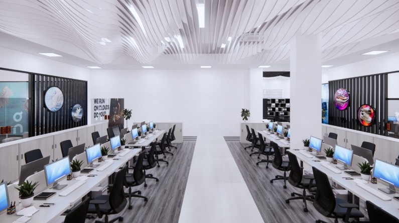 Thi Công Nội Thất Cần Thơ Trọn Gói: Toàn Cảnh Thiết Kế 3D Văn Phòng Khu F - Nhà Máy FVN 217 Văn phòng quản lý FVN 61