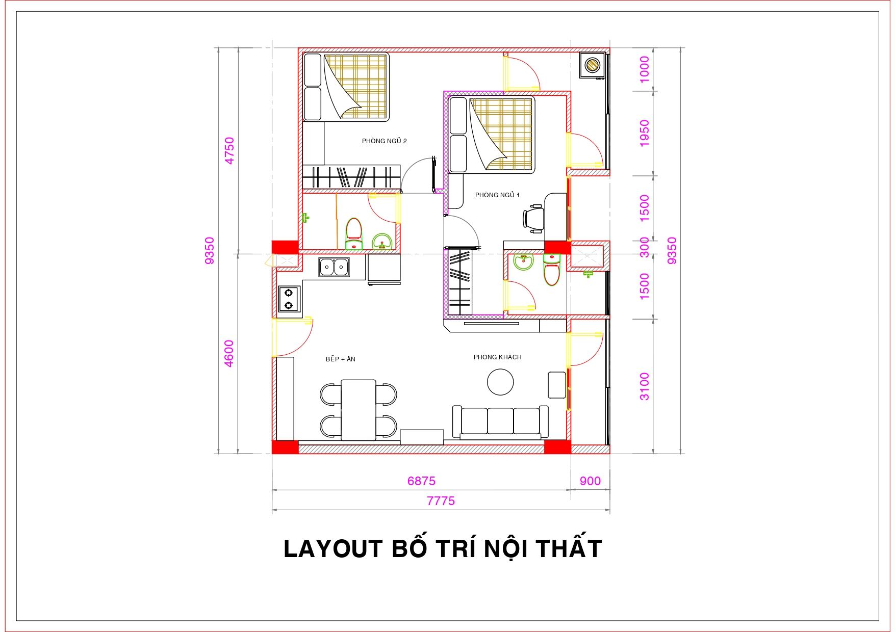 Thiết Kế 3D Nội Thất Căn Hộ Tại Cần Thơ: Giải Pháp Bố Trí Không Gian Trực Quan 17 Bản vẽ 3D tổng quan căn hộ