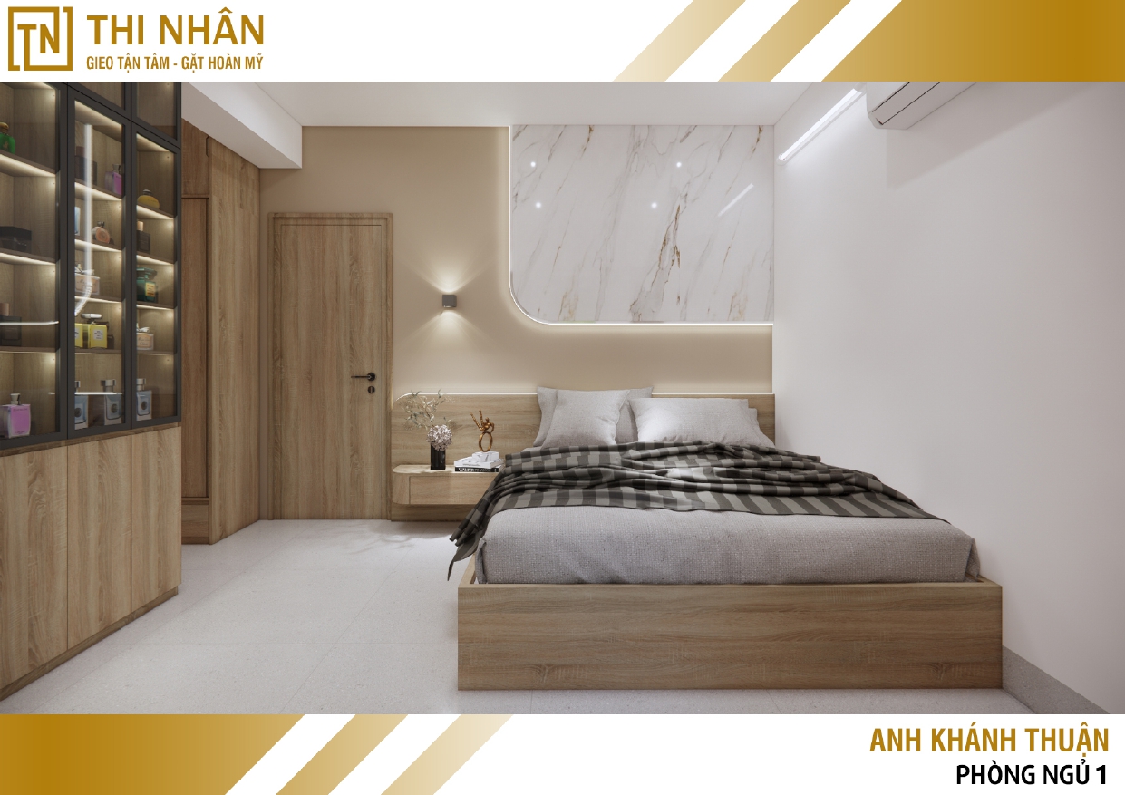 Thiết Kế 3D Nội Thất Căn Hộ Tại Cần Thơ: Giải Pháp Bố Trí Không Gian Trực Quan 21 Bản vẽ 3D phòng ngủ