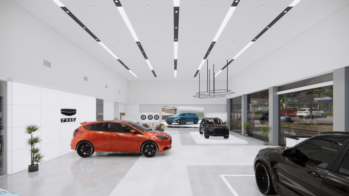 Thi Công Nội Thất Cần Thơ Trọn Gói: Dự Án Showroom Ô Tô Geely Từ Bản Vẽ 3D Đến Thực Tế 82 Bản vẽ 3D Showroom Geely 10