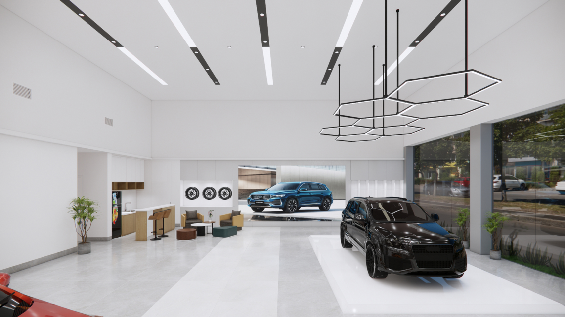 Thi Công Nội Thất Cần Thơ Trọn Gói: Dự Án Showroom Ô Tô Geely Từ Bản Vẽ 3D Đến Thực Tế 83 Bản vẽ 3D Showroom Geely 11