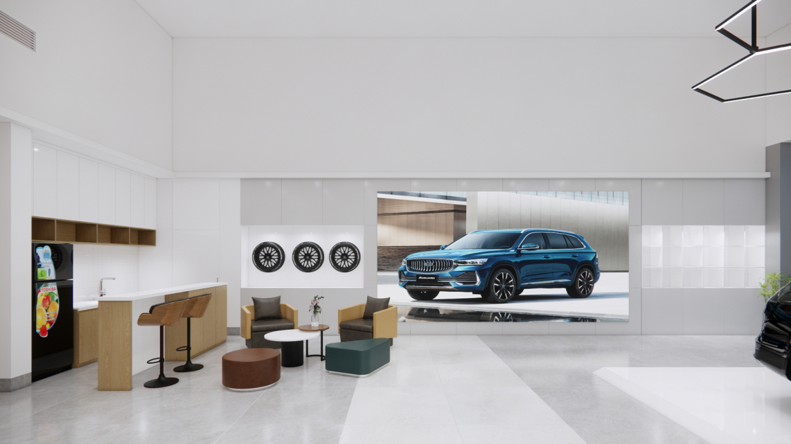 Thi Công Nội Thất Cần Thơ Trọn Gói: Dự Án Showroom Ô Tô Geely Từ Bản Vẽ 3D Đến Thực Tế 84 Bản vẽ 3D Showroom Geely 12