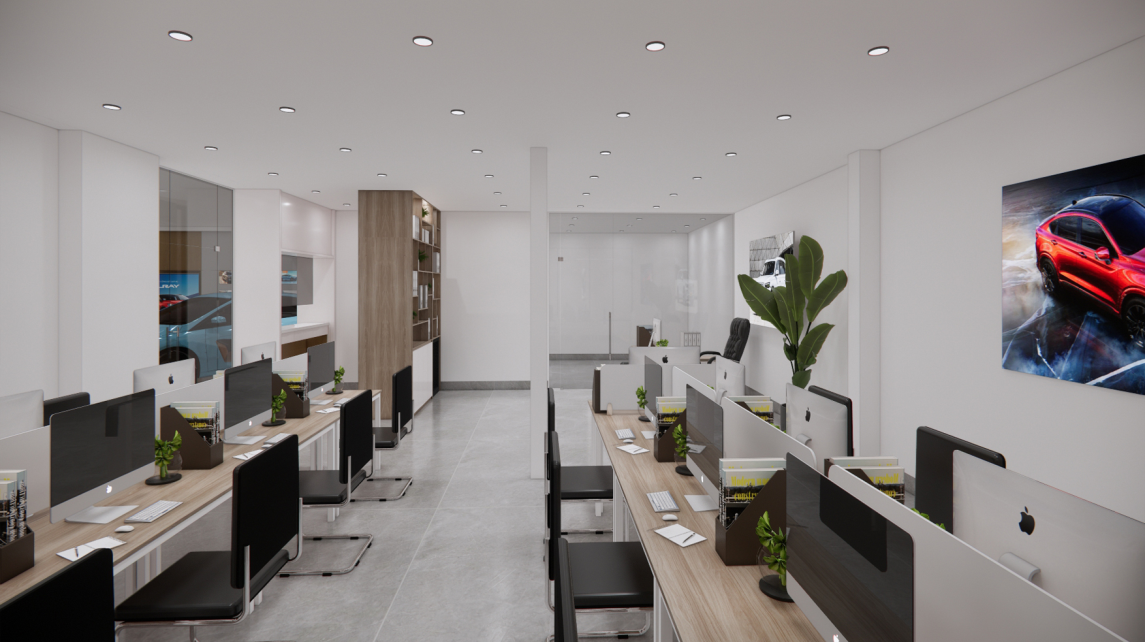 Thi Công Nội Thất Cần Thơ Trọn Gói: Dự Án Showroom Ô Tô Geely Từ Bản Vẽ 3D Đến Thực Tế 89 Bản vẽ 3D Showroom Geely 17