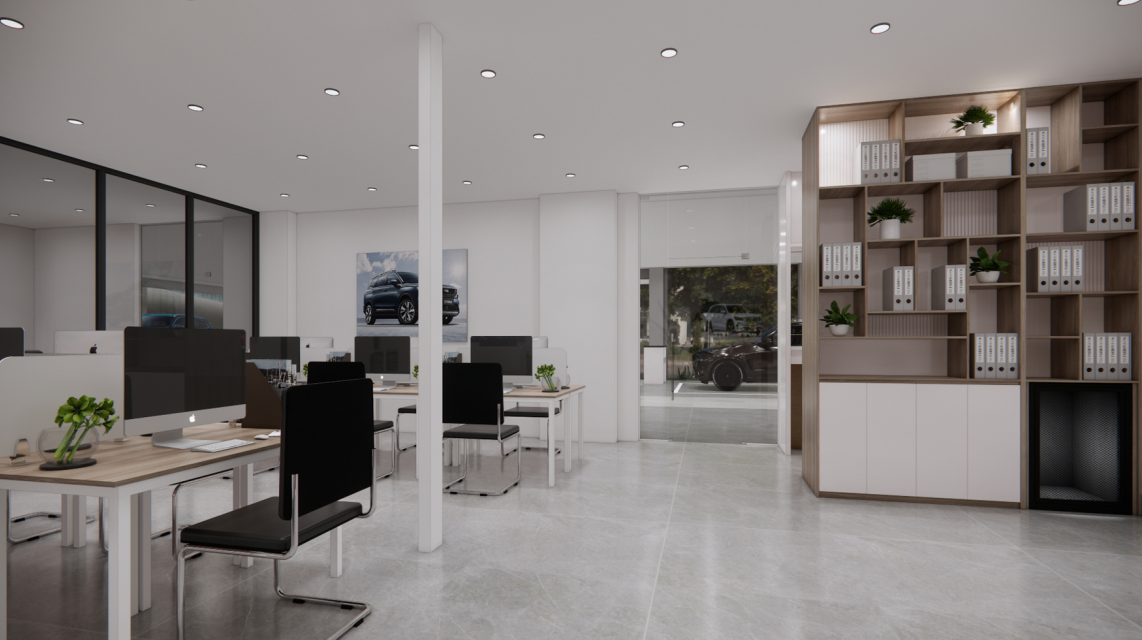 Thi Công Nội Thất Cần Thơ Trọn Gói: Dự Án Showroom Ô Tô Geely Từ Bản Vẽ 3D Đến Thực Tế 91 Bản vẽ 3D Showroom Geely 19