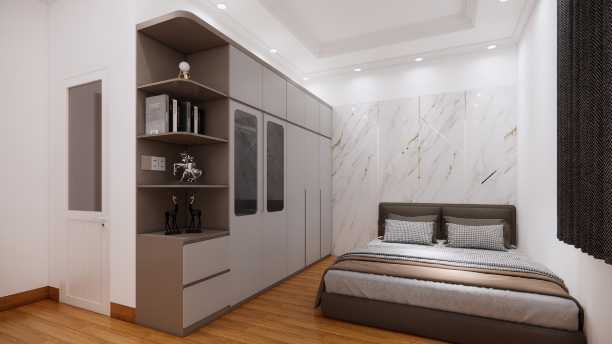 Portfolio 198 Setup noi that phong ngu don gian ban ve 3d 3