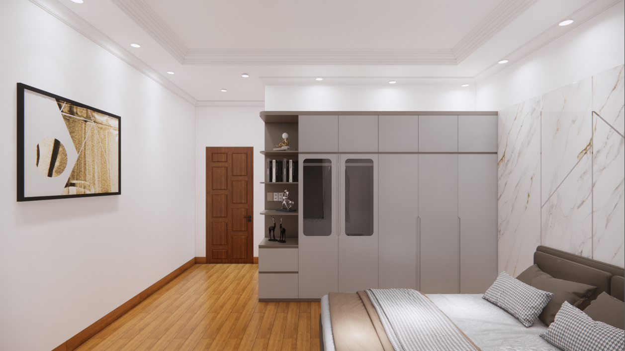 Thi Công Nội Thất Cần Thơ Trọn Gói: Hành Trình Biến Bản Vẽ 3D Phòng Ngủ Thành Thực Tế 34 Góc làm việc trong phòng ngủ 3D