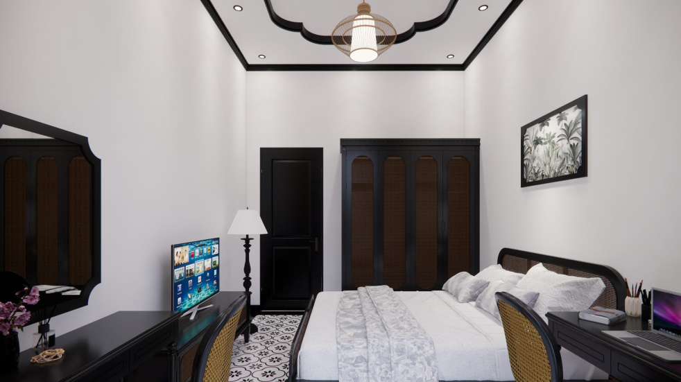 Thi Công Nội Thất Cần Thơ Trọn Gói: Không Gian Nhà Ở Đậm Chất Indochine Qua Bản Vẽ 3D 56 Chi tiết đảo bếp