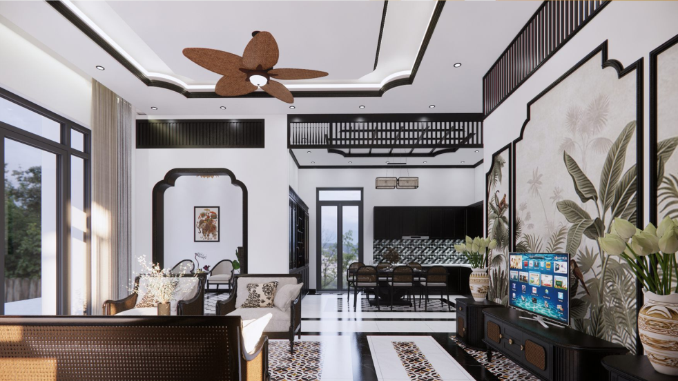 Portfolio 9 ban ve 3D cong trinh nha o phong cach indochinese 7