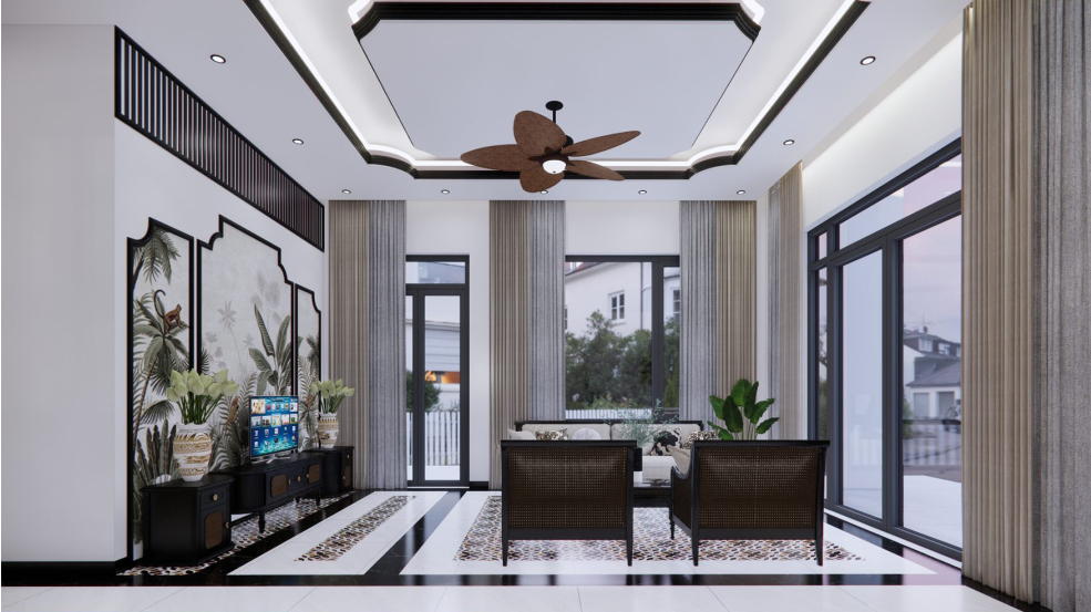 Thi Công Nội Thất Cần Thơ Trọn Gói: Không Gian Nhà Ở Đậm Chất Indochine Qua Bản Vẽ 3D 54 Khu vực bàn ăn gia đình