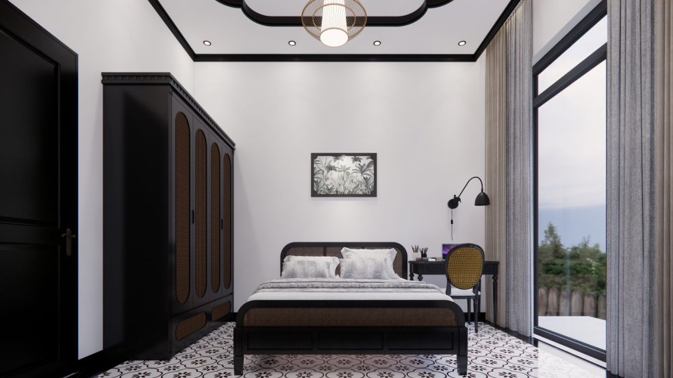 Thi Công Nội Thất Cần Thơ Trọn Gói: Không Gian Nhà Ở Đậm Chất Indochine Qua Bản Vẽ 3D 55 Tổng quan khu vực bếp